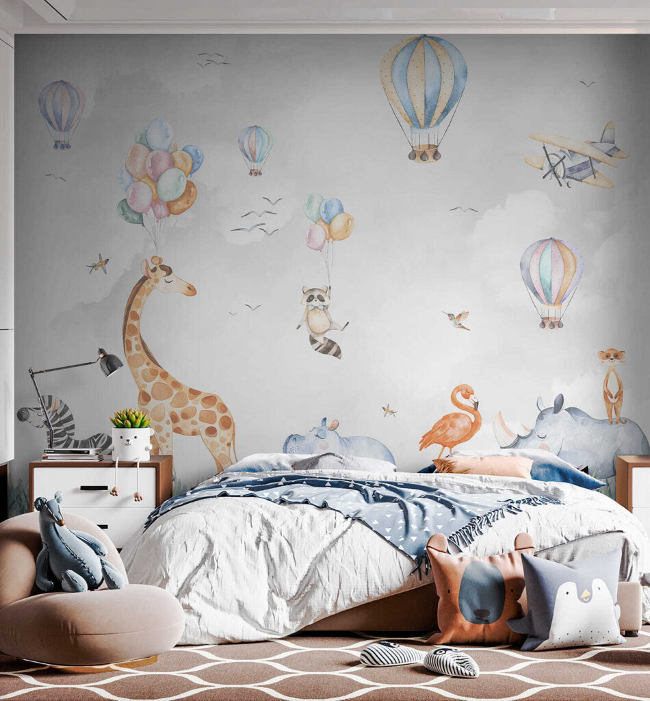 Amigos animais sob balões — interior 2