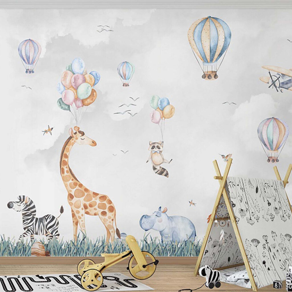 Amigos animais sob balões — interior 3