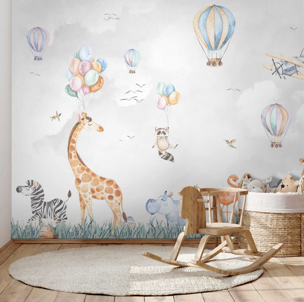 Amigos animais sob balões — interior 4