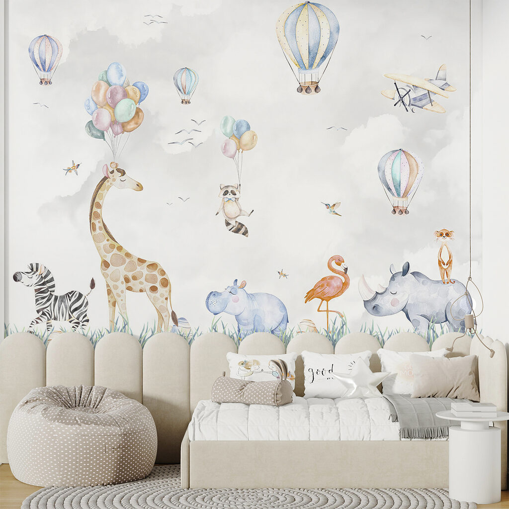 Amigos animais sob balões — interior 10