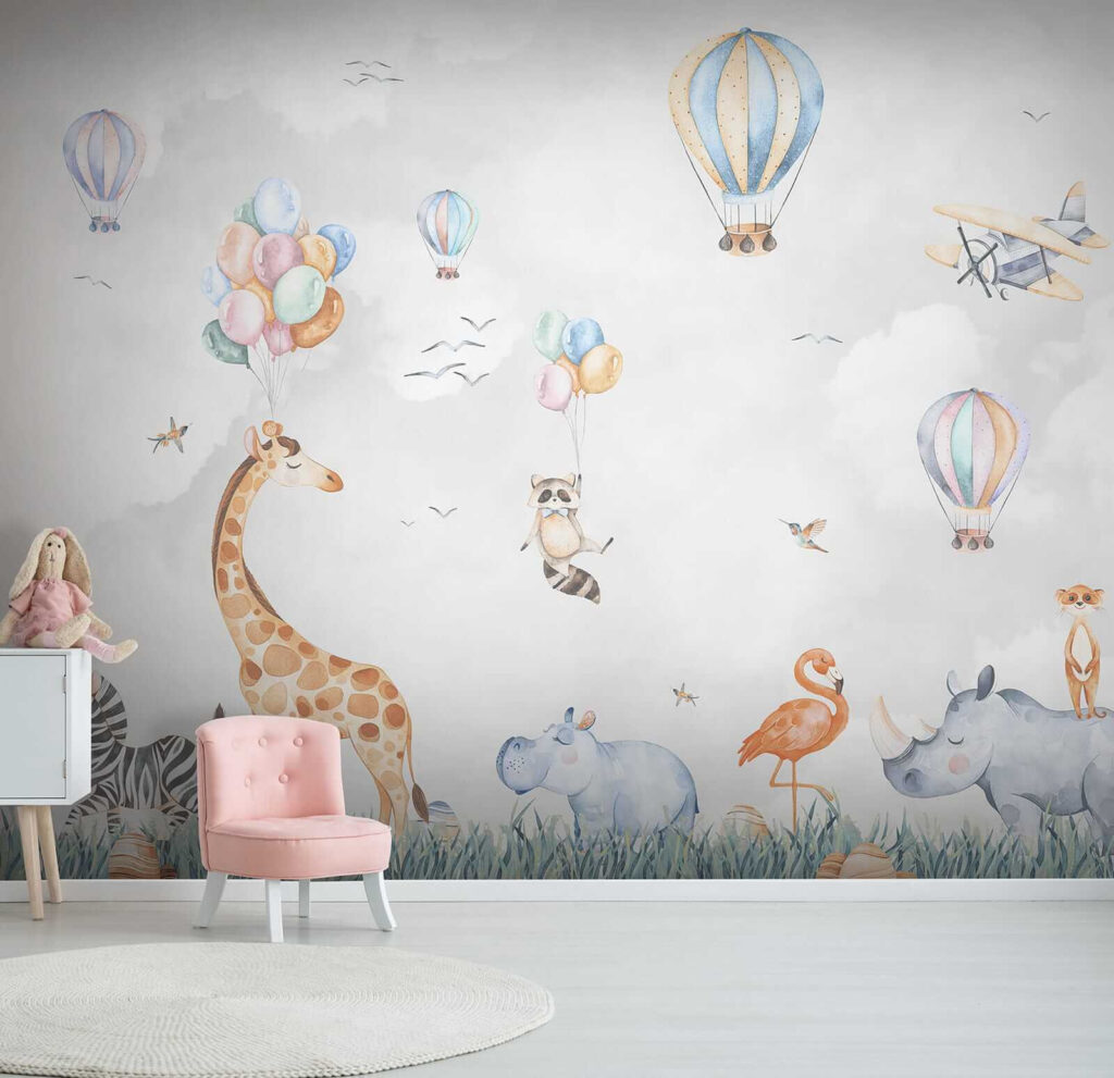 Amigos animais sob balões — interior 7