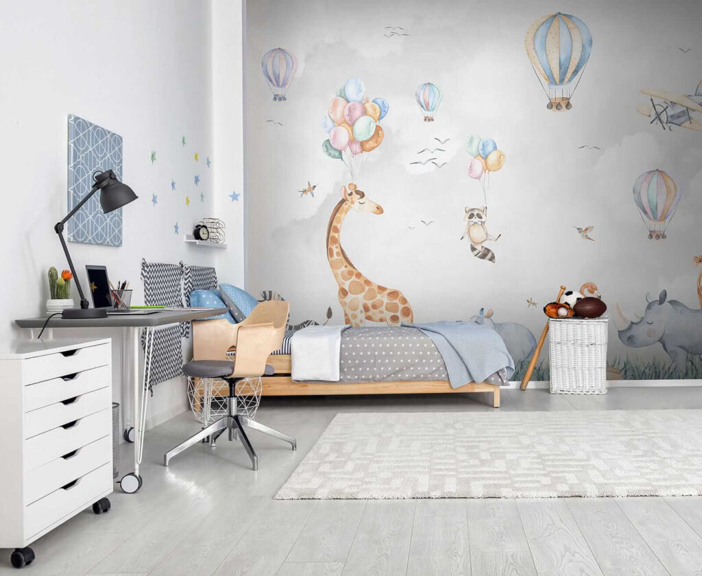 Amigos animais sob balões — interior 8