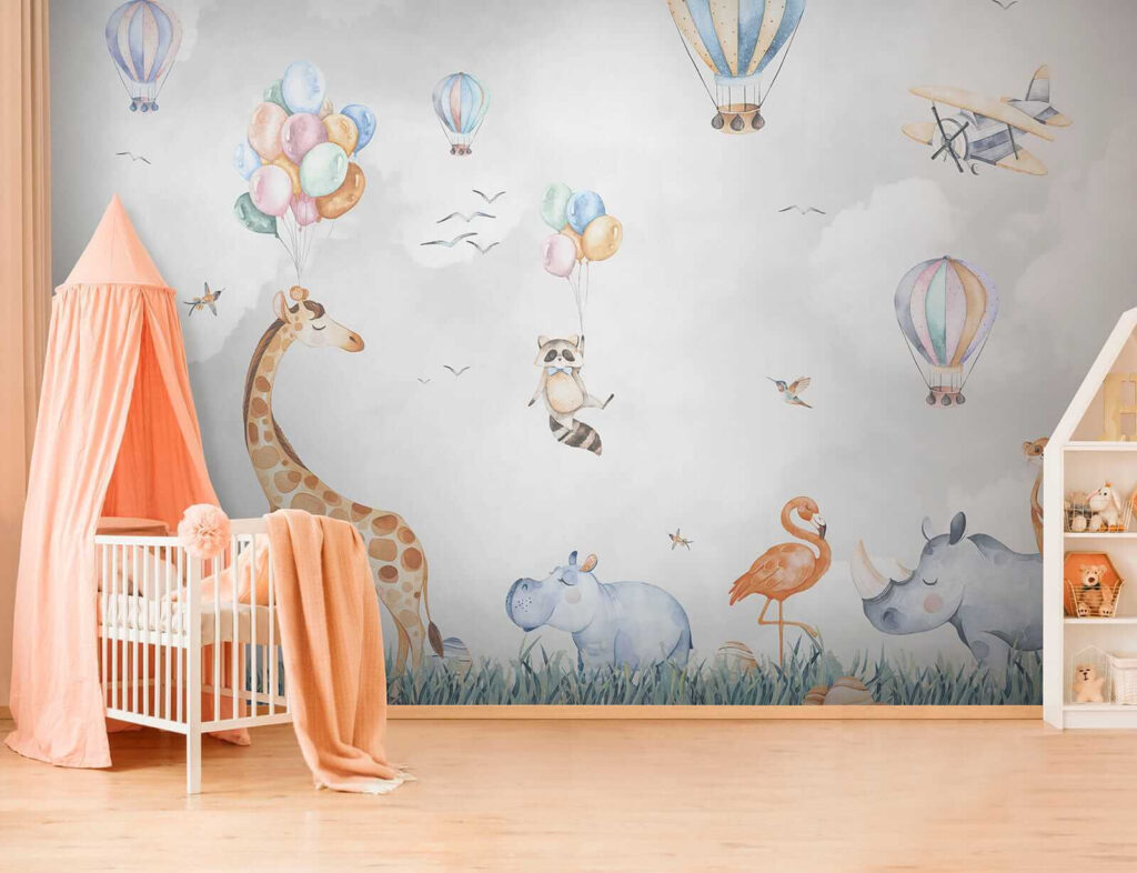 Amigos animais sob balões — interior 9