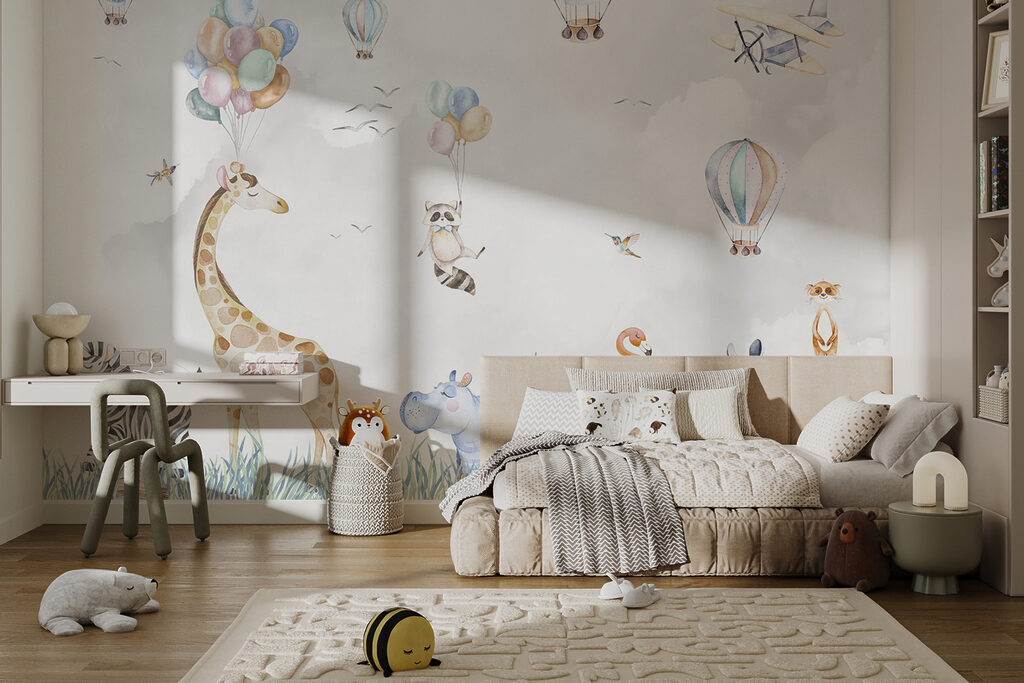 Amigos animais sob balões — interior 11