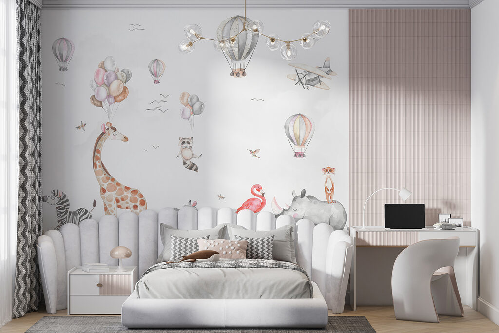 Amigos animais sob balões — interior 3