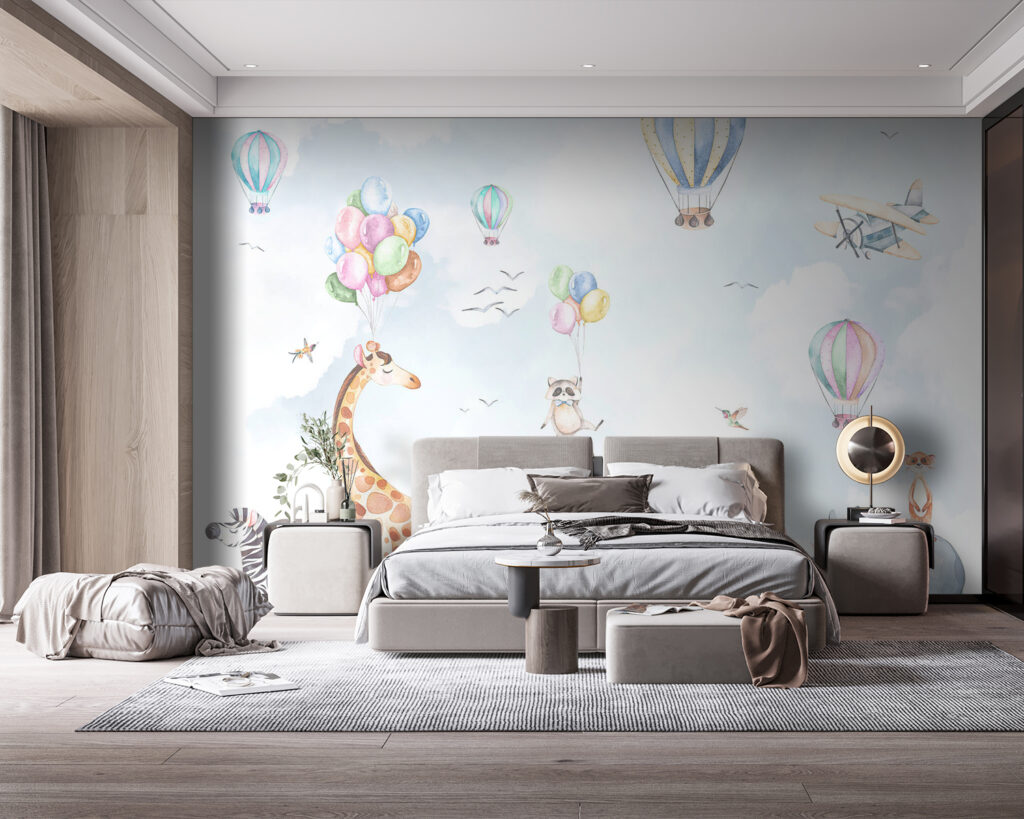 Amigos animais sob balões — interior 1