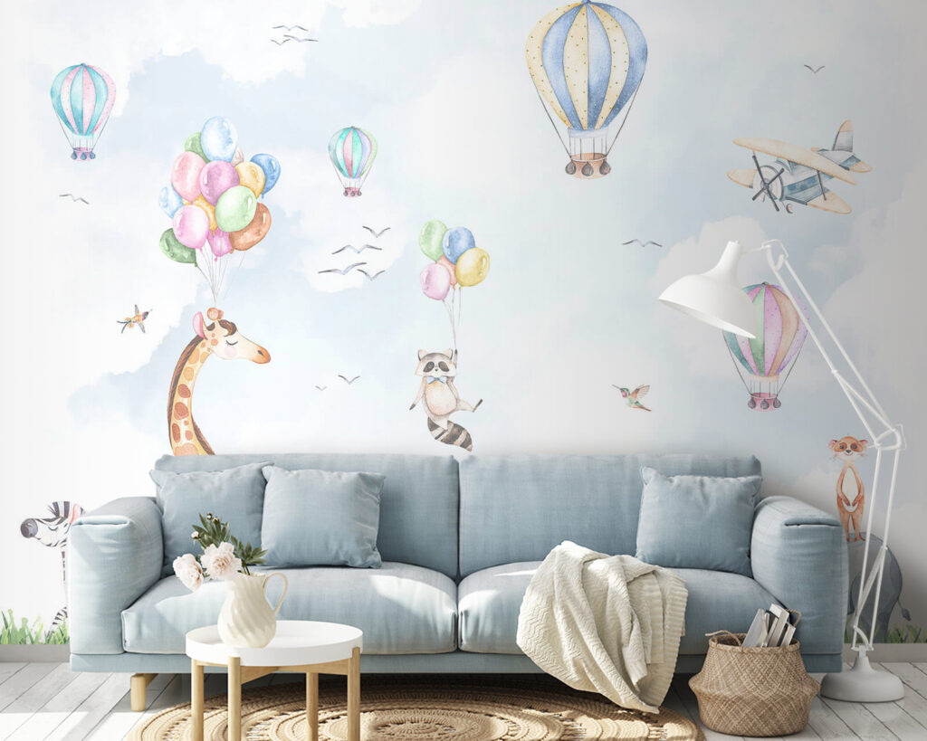 Amigos animais sob balões — interior 3