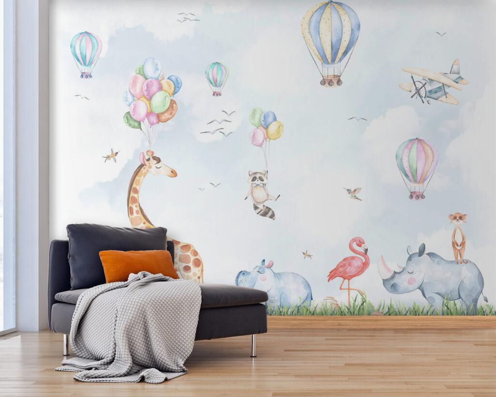 Amigos animais sob balões — interior 4