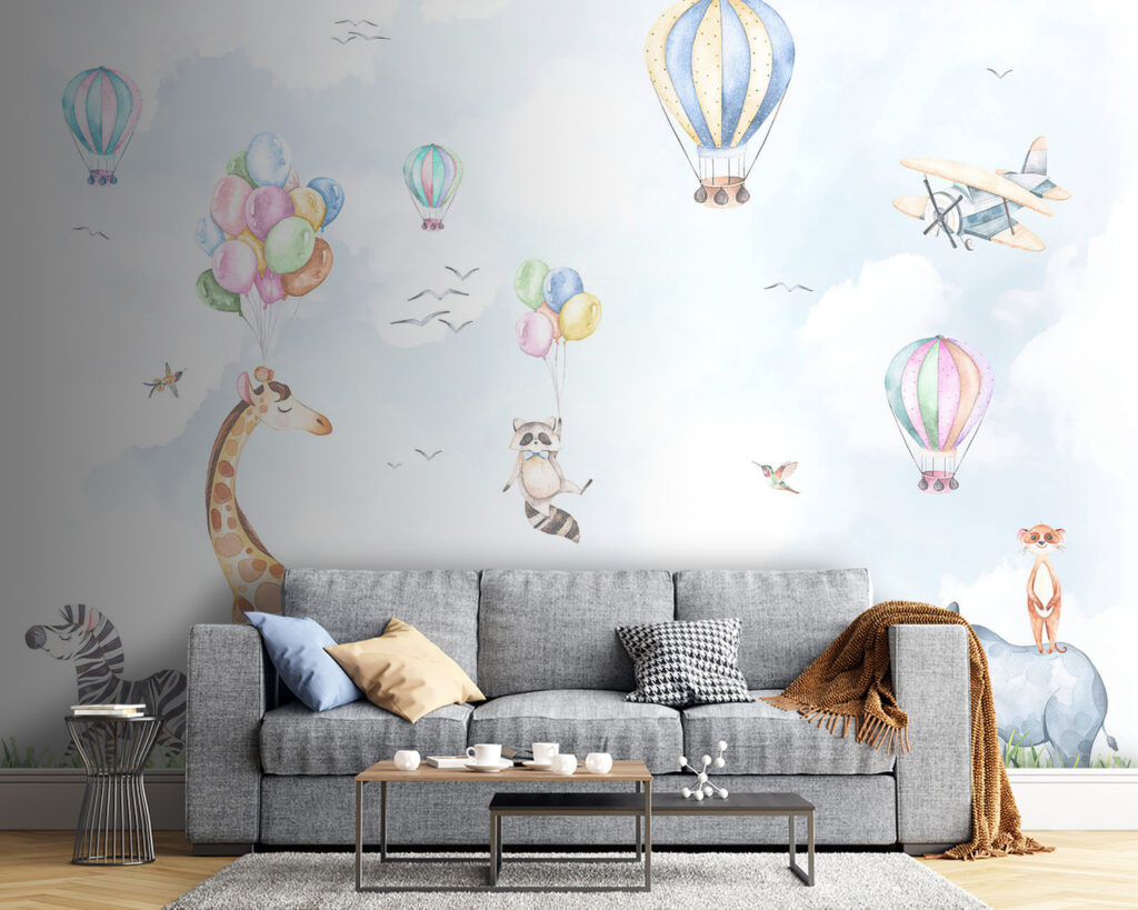 Amigos animais sob balões — interior 5