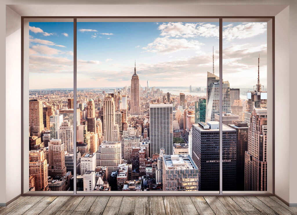 Cidade vista da janela — design completo