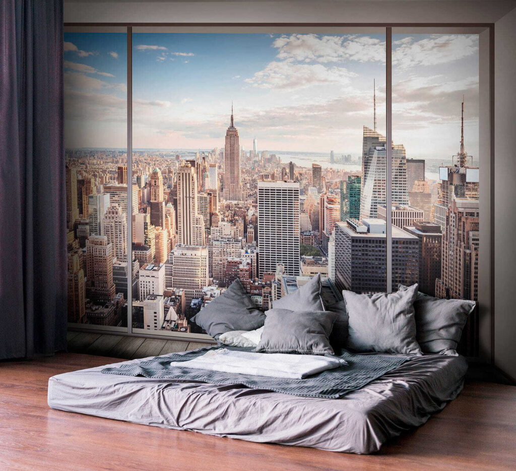 Cidade vista da janela — interior 1
