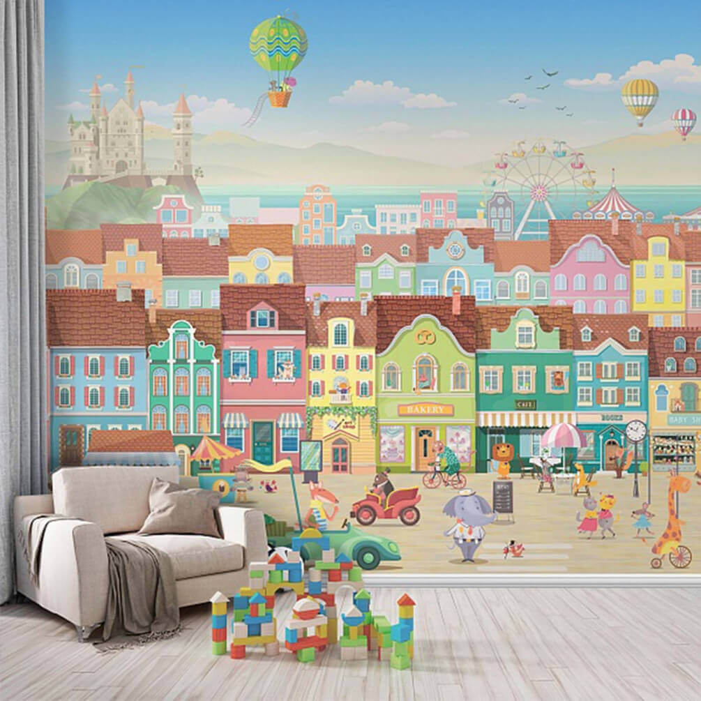 Rua de casas coloridas — interior 1