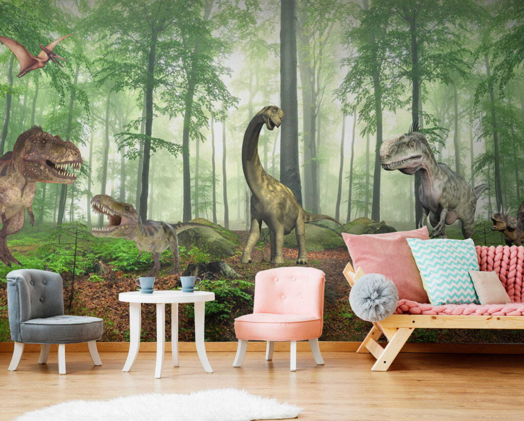 Dinossauros numa floresta soalheira — interior 4