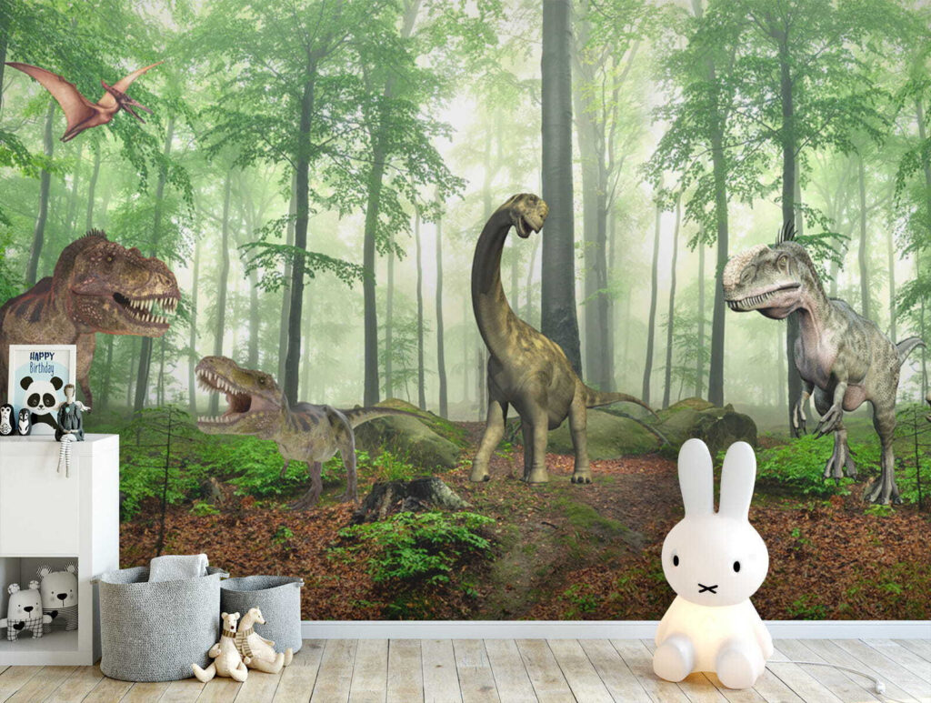 Dinossauros numa floresta soalheira — interior 5