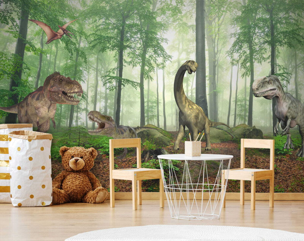 Dinossauros numa floresta soalheira — interior 8
