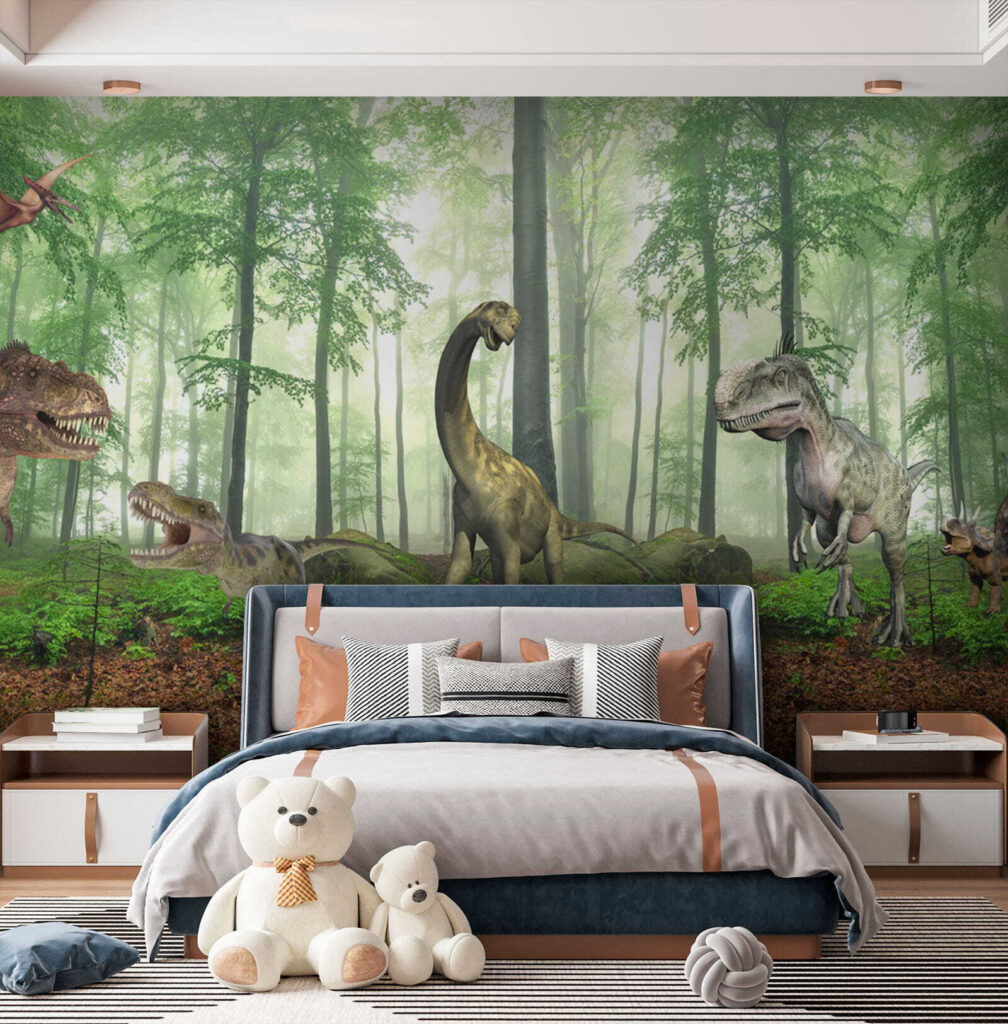 Dinossauros numa floresta soalheira — interior 9