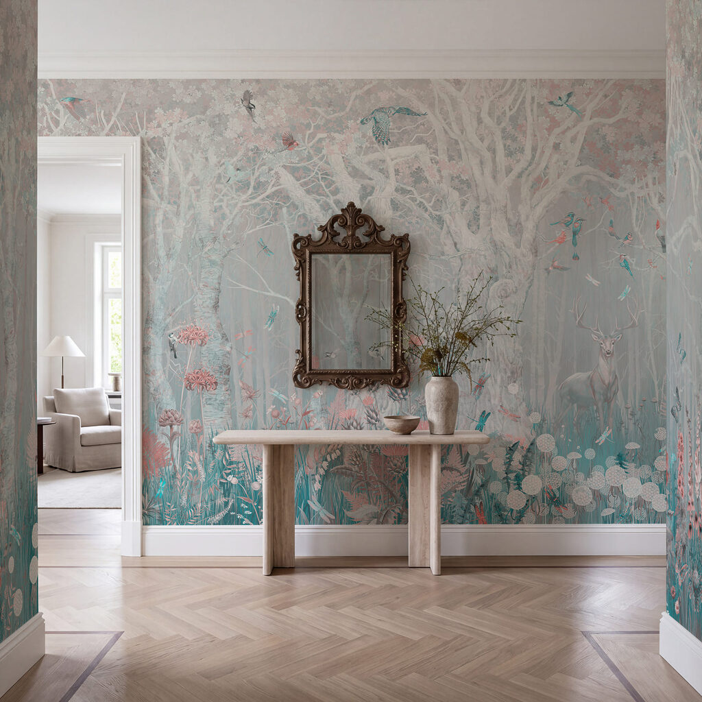 Ramos finos sobre flores — interior 1