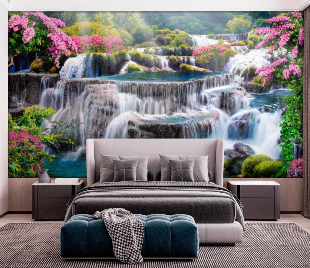 Cascata entre arbustos — interior 3
