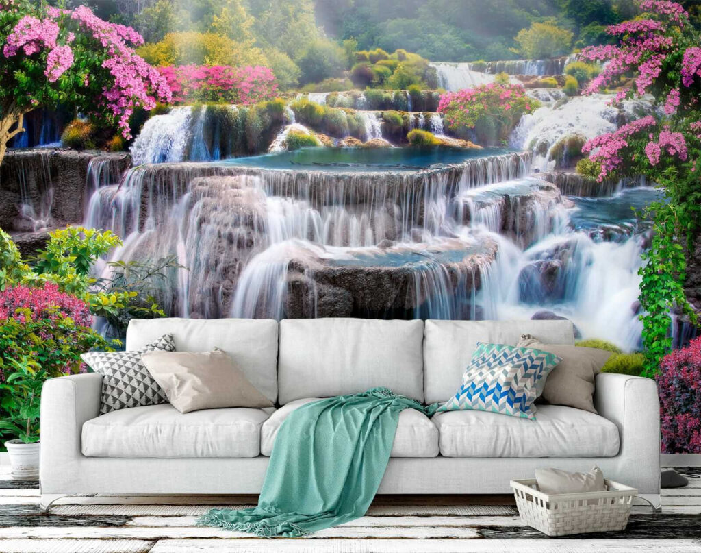 Cascata entre arbustos — interior 8