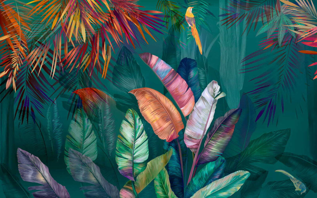 Folhas tropicais vibrantes — design completo