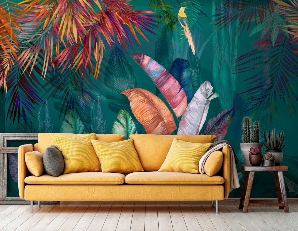 Folhas tropicais vibrantes — interior 5