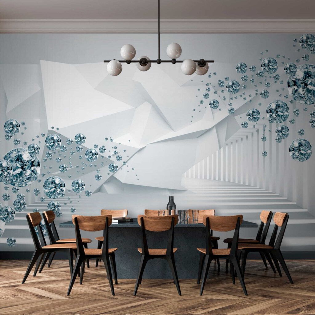 Cristais azuis num corredor — interior 3