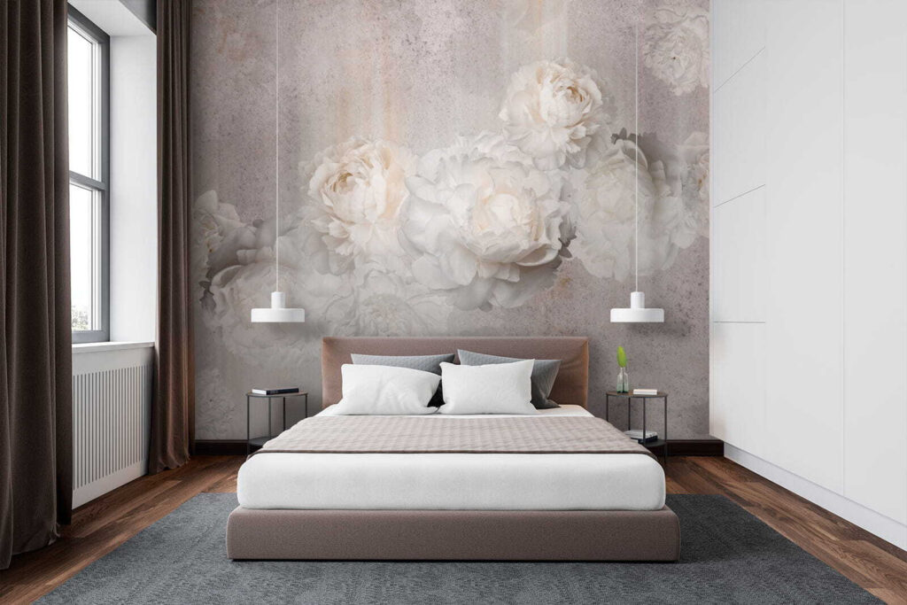 Rosas pálidas sobre cinzento — interior 3