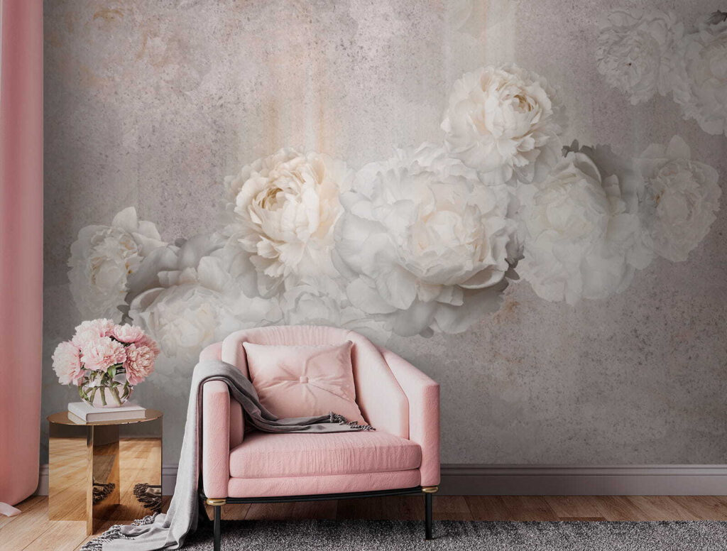 Rosas pálidas sobre cinzento — interior 4
