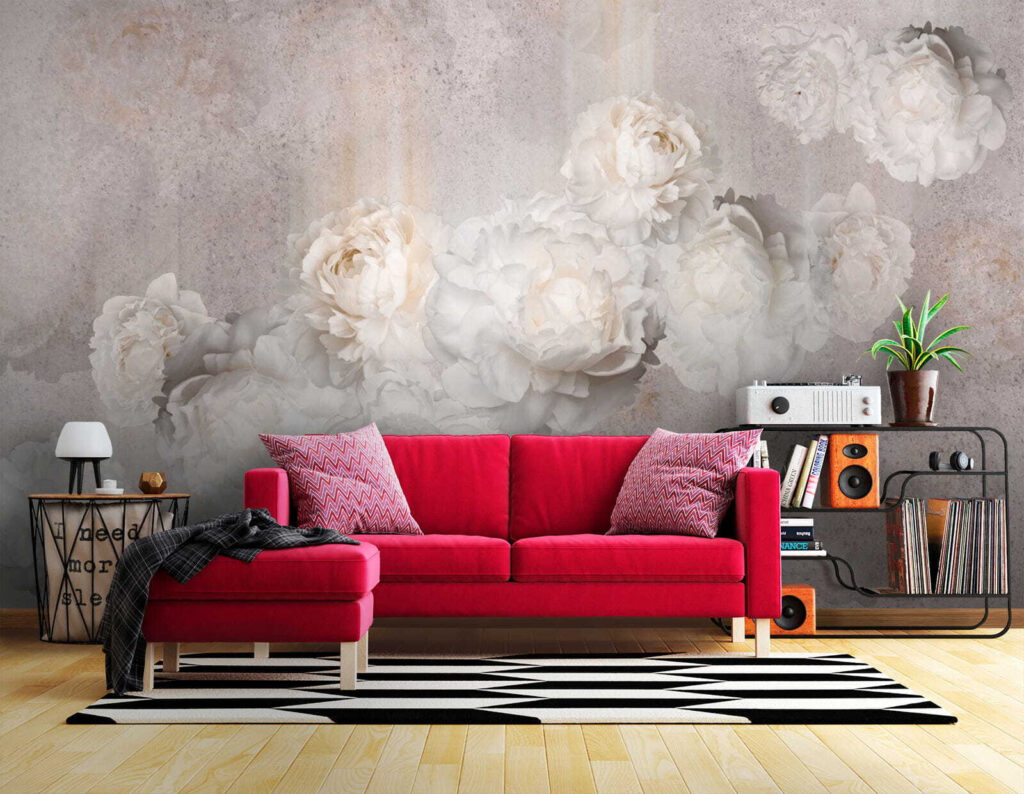 Rosas pálidas sobre cinzento — interior 6