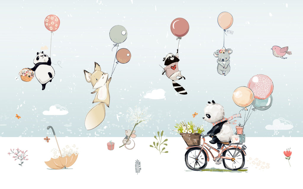 Animais em bicicleta — design completo