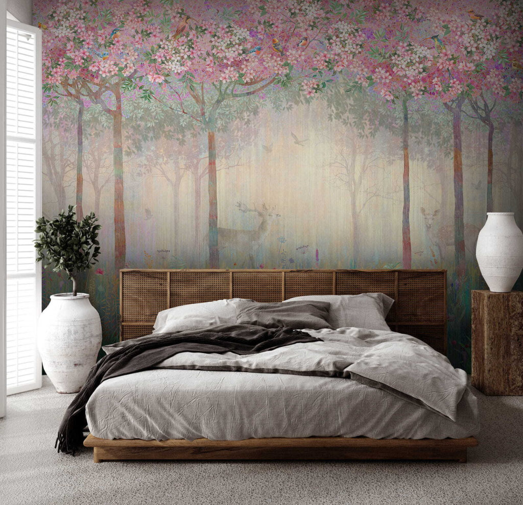 Veados num bosque florido — interior 6