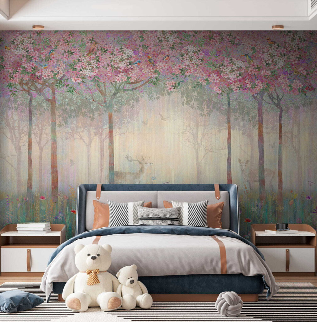 Veados num bosque florido — interior 9