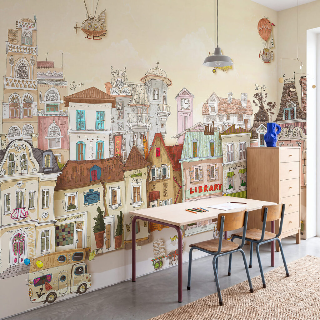 Fachadas coloridas com balões — interior 2