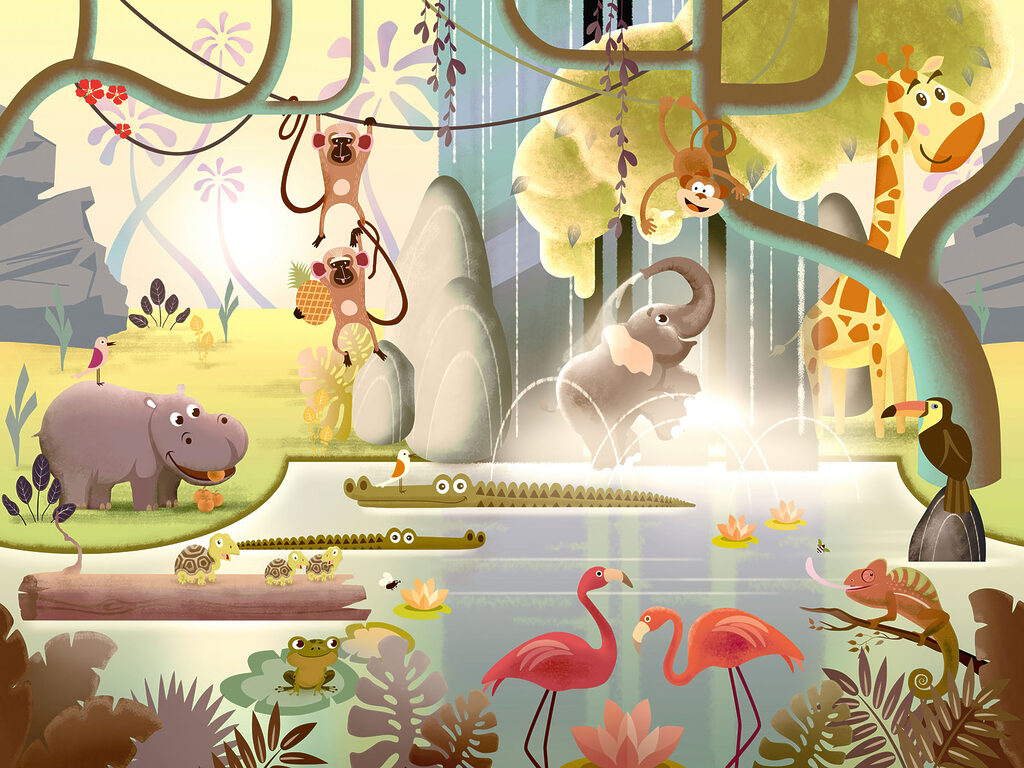 Brincadeira na selva — design completo