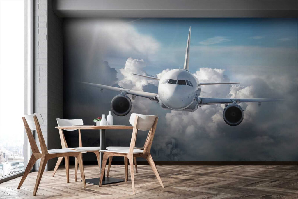 Avião sobre nuvens suaves — interior 2