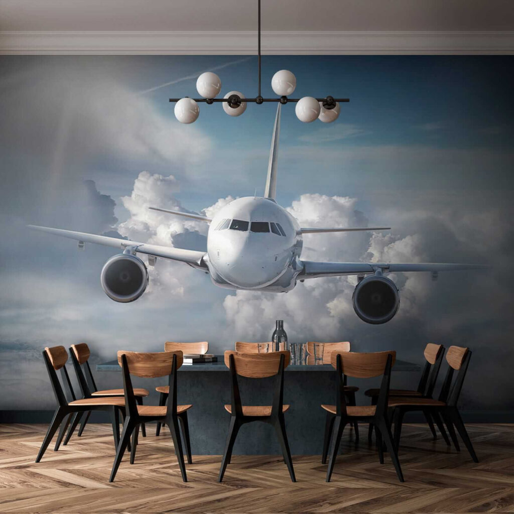 Avião sobre nuvens suaves — interior 3