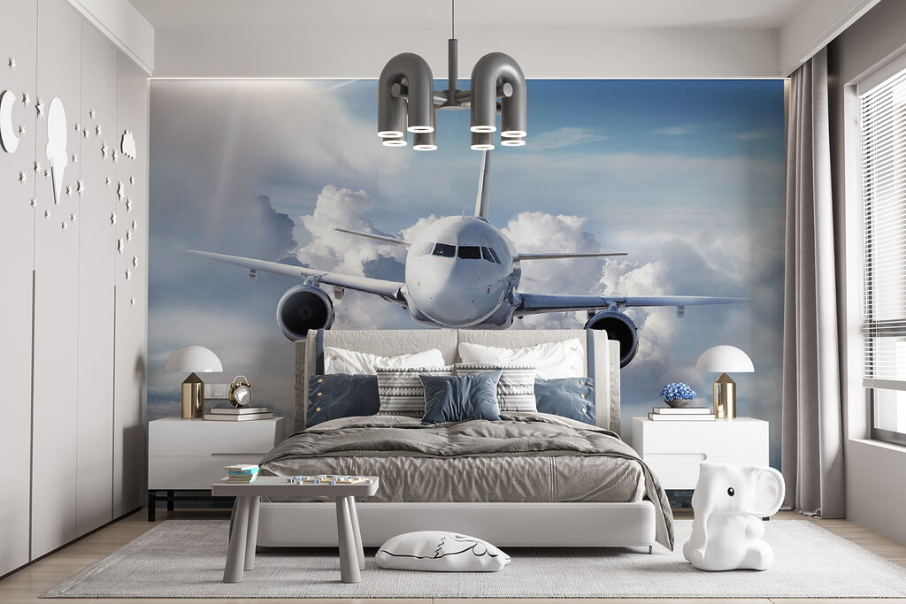 Avião sobre nuvens suaves — interior 8