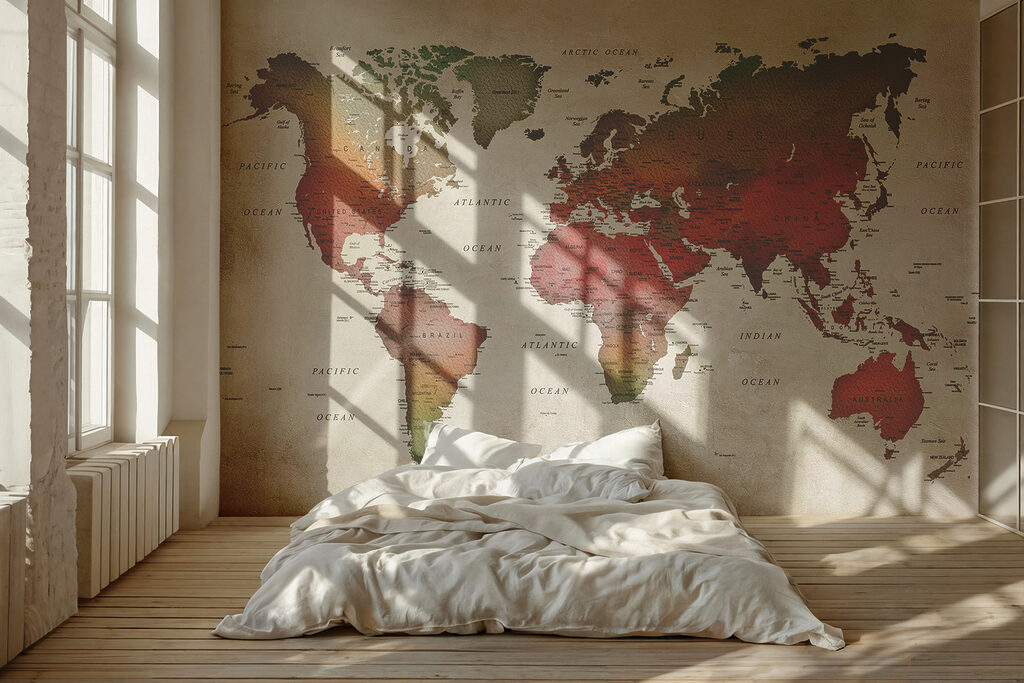 Mapa do mundo envelhecido — interior 4