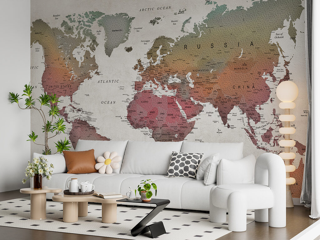 Mapa do mundo envelhecido — interior 5