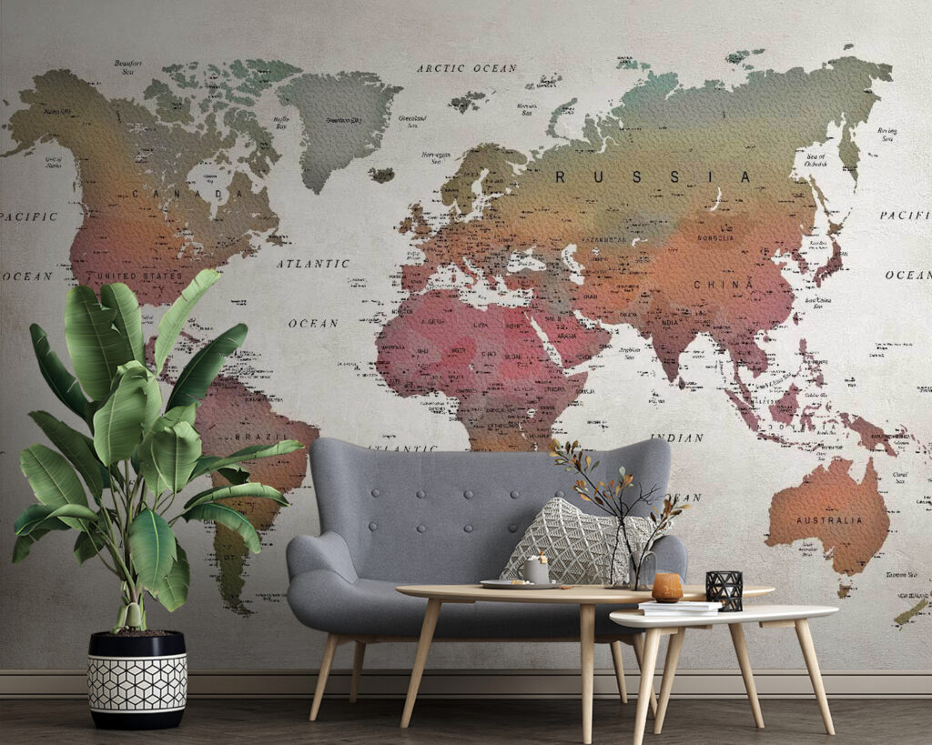 Mapa do mundo envelhecido — interior 3