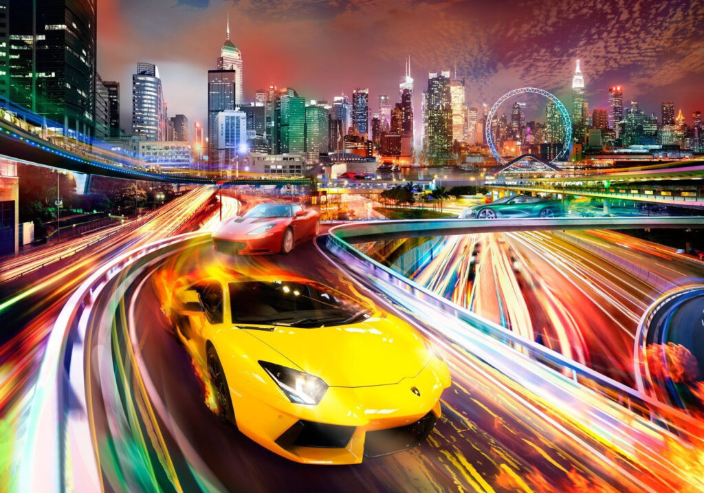 Automóvel desportivo na cidade — design completo