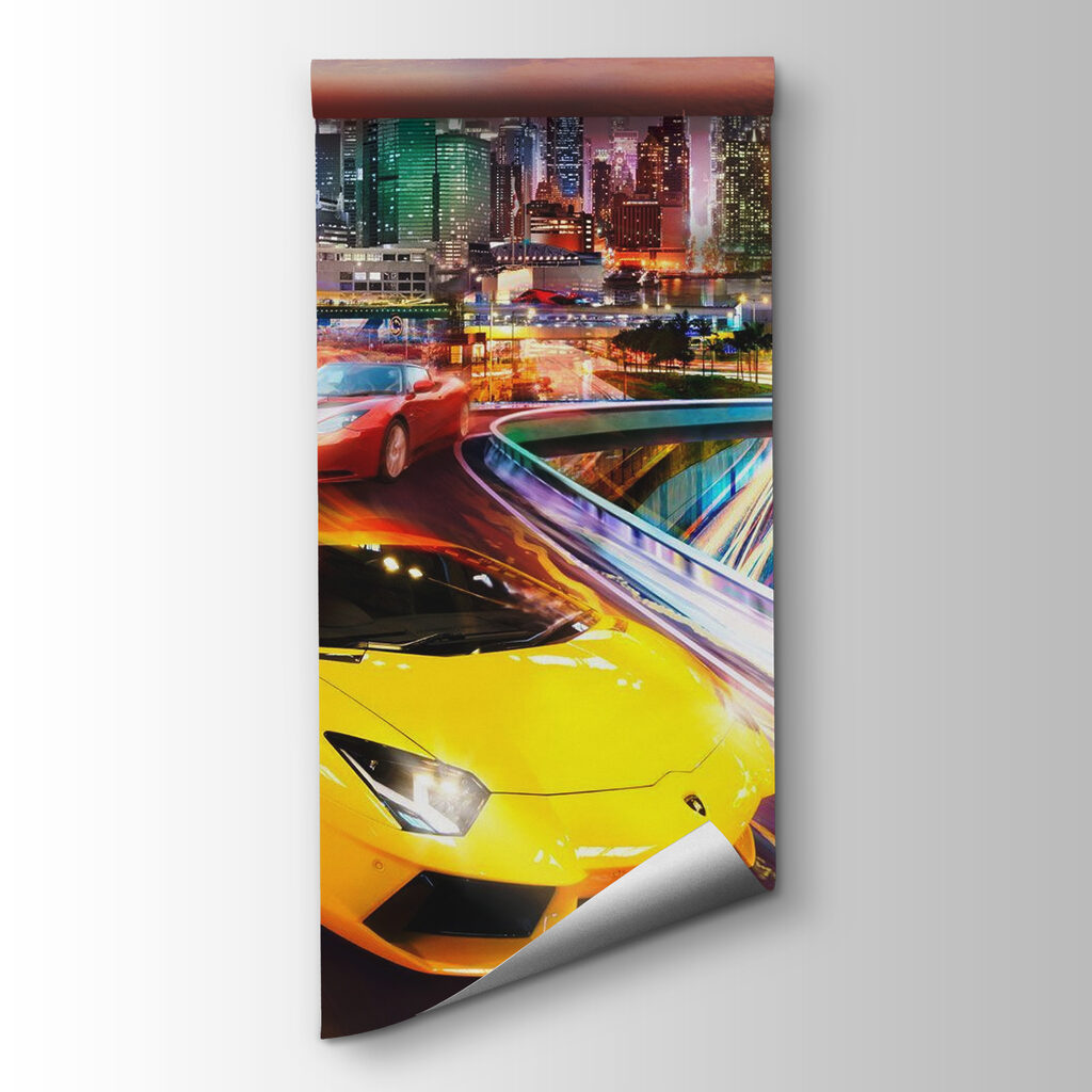 Automóvel desportivo na cidade — vista do produto