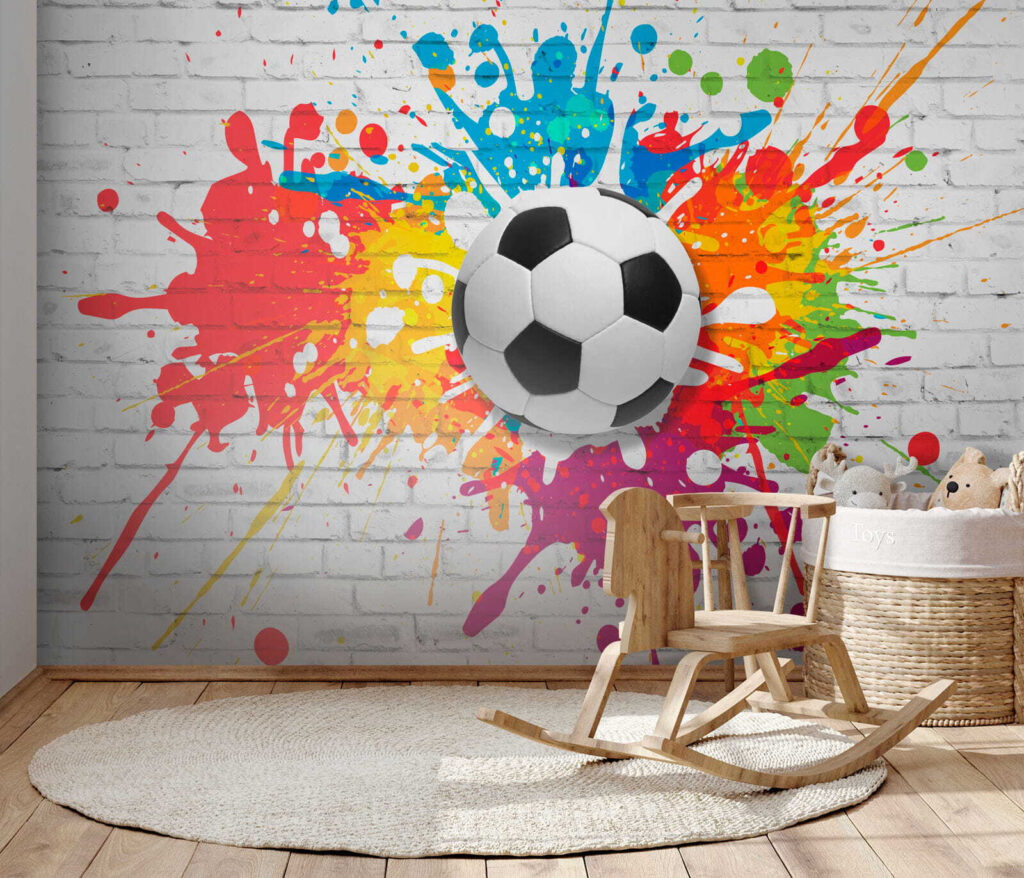 Futebol entre salpicos coloridos — interior 6