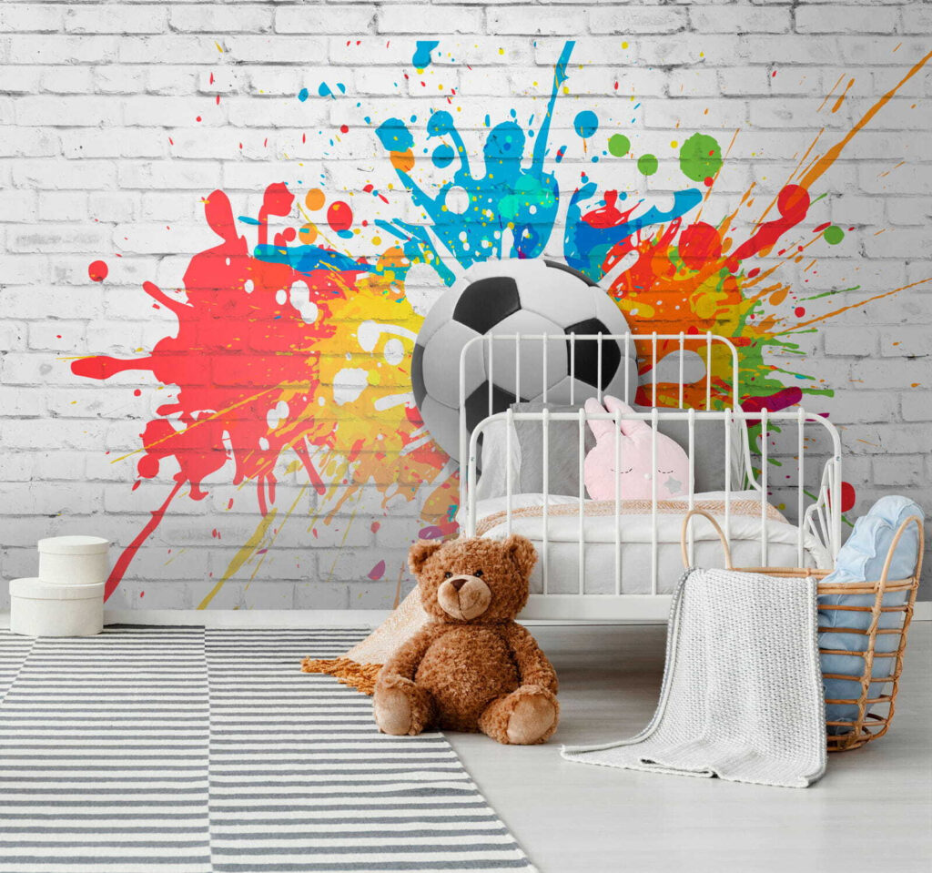 Futebol entre salpicos coloridos — interior 7