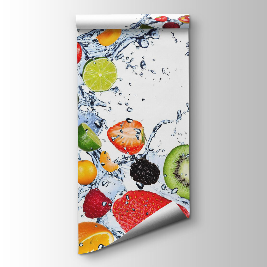 Fruta entre gotas — vista do produto