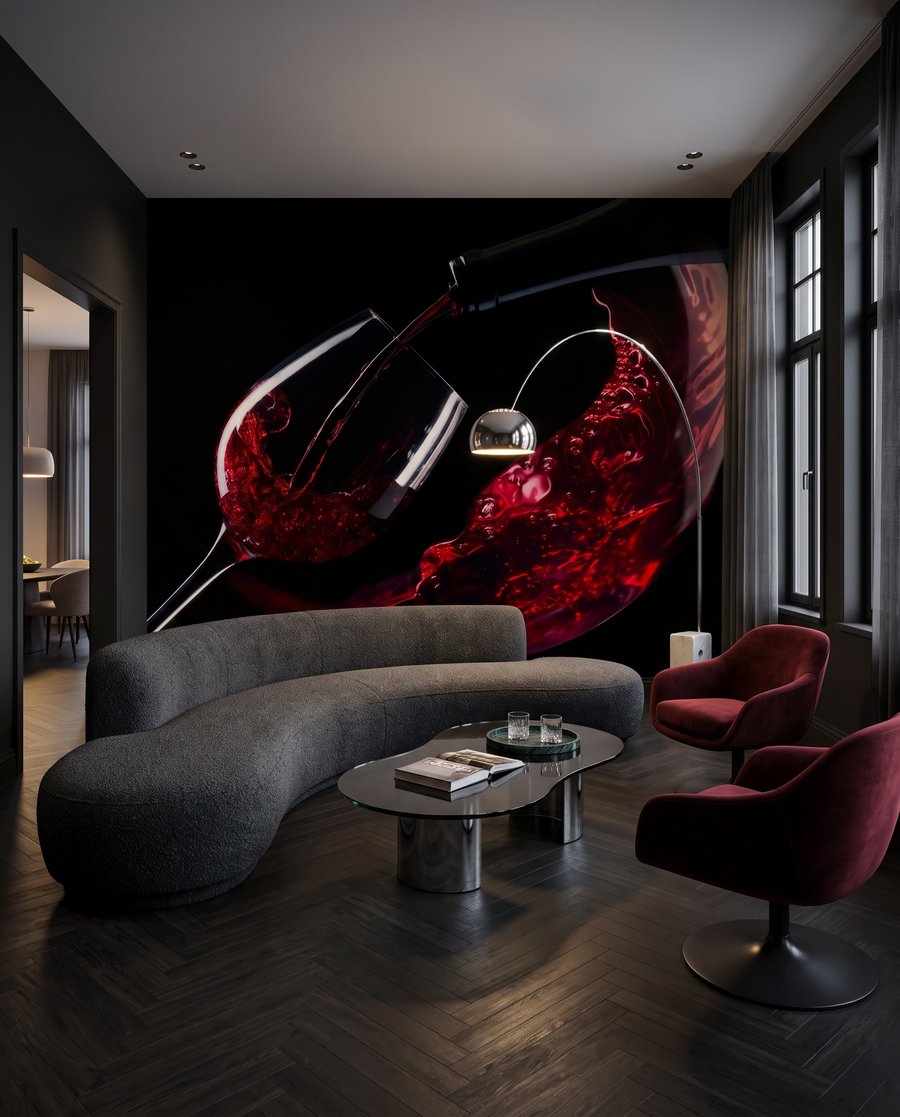 Vinho tinto em movimento — interior 3