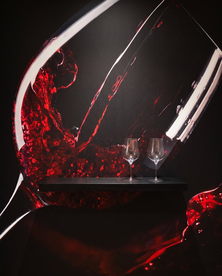 Vinho tinto em movimento — detalhe