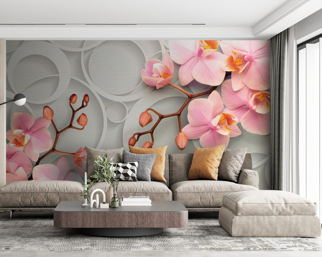 Orquídea cor-de-rosa e círculos — interior 1