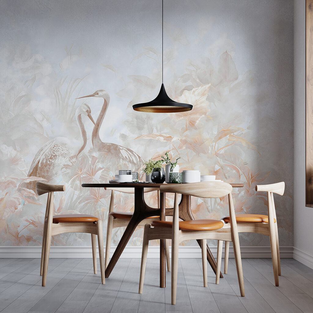 Aves entre flores suaves — interior 3