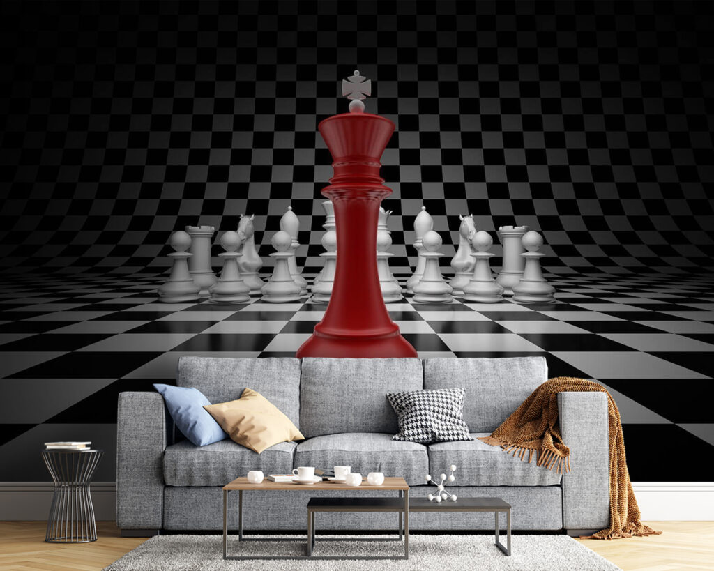 Rei vermelho num tabuleiro — interior 3